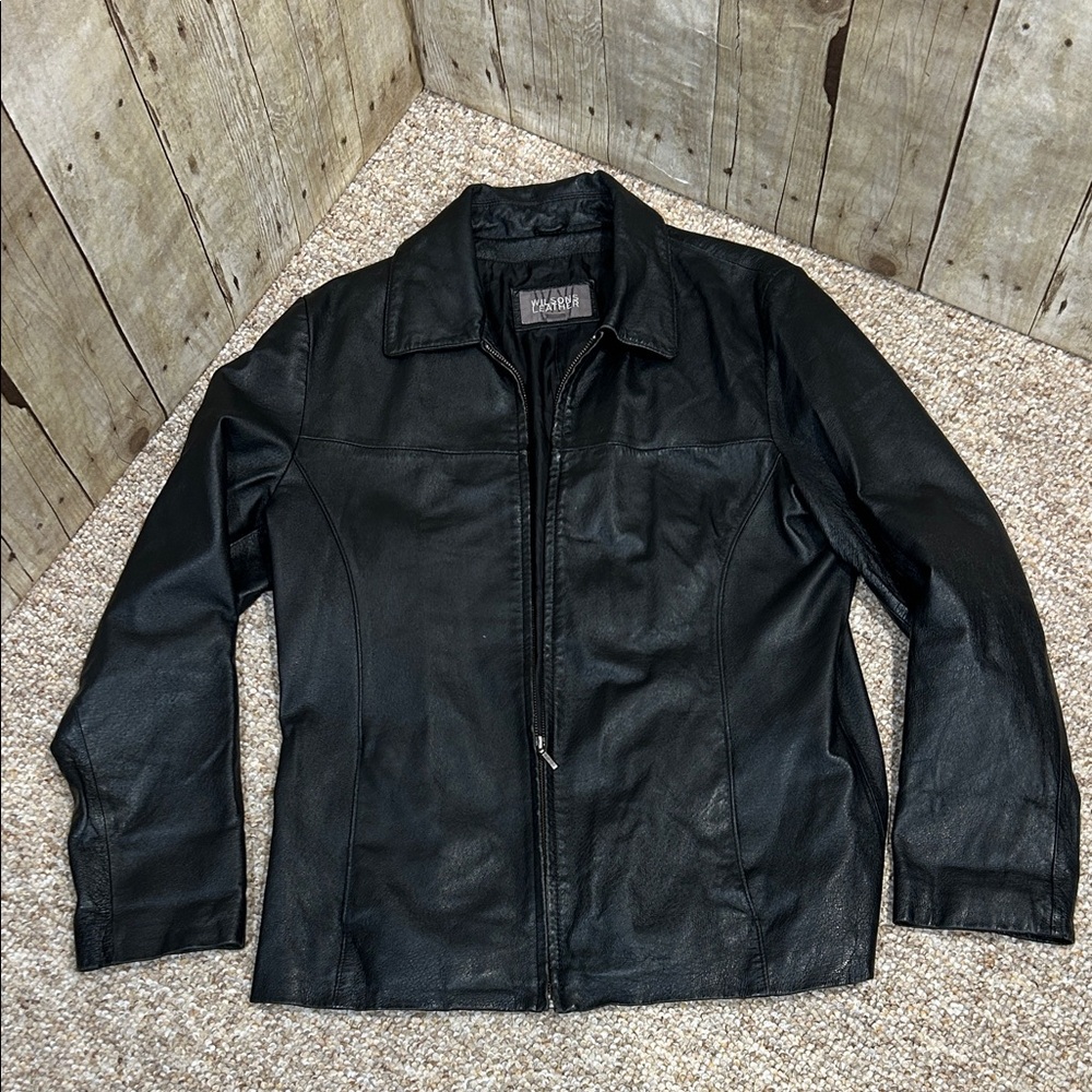 Wilsons Leather Vintage Woman’s Classic Leather Black Jacket~ Large Timeless